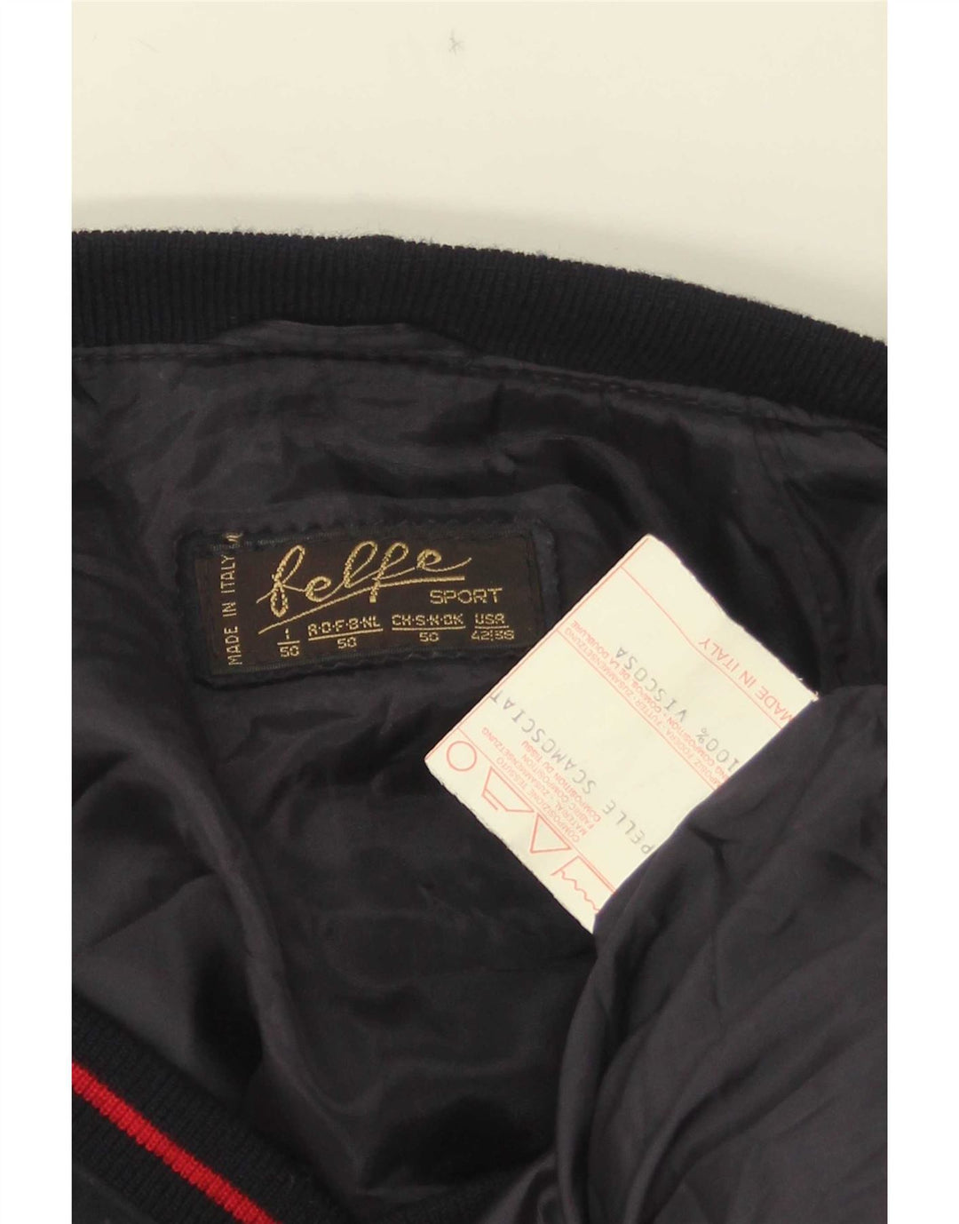 Giubbotto bomber in pelle scamosciata da uomo Belfe IT 50 Large in pelle blu navy