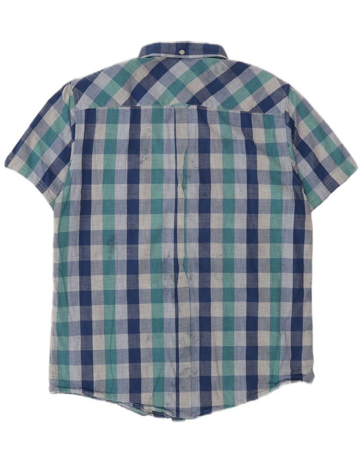Camicia a maniche corte da uomo Ben Sherman in cotone a quadri blu grandi