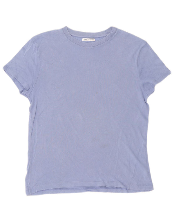 Zara Mens T-Shirt Top Small Blue Cotton
