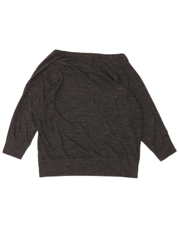 Felpa con maniche a 3/4 grafica Nike da donna UK 16 grande grigio screziato