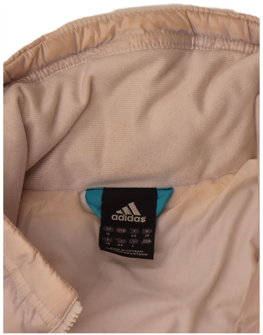Giacca imbottita da donna Adidas UK 12 nylon beige medio