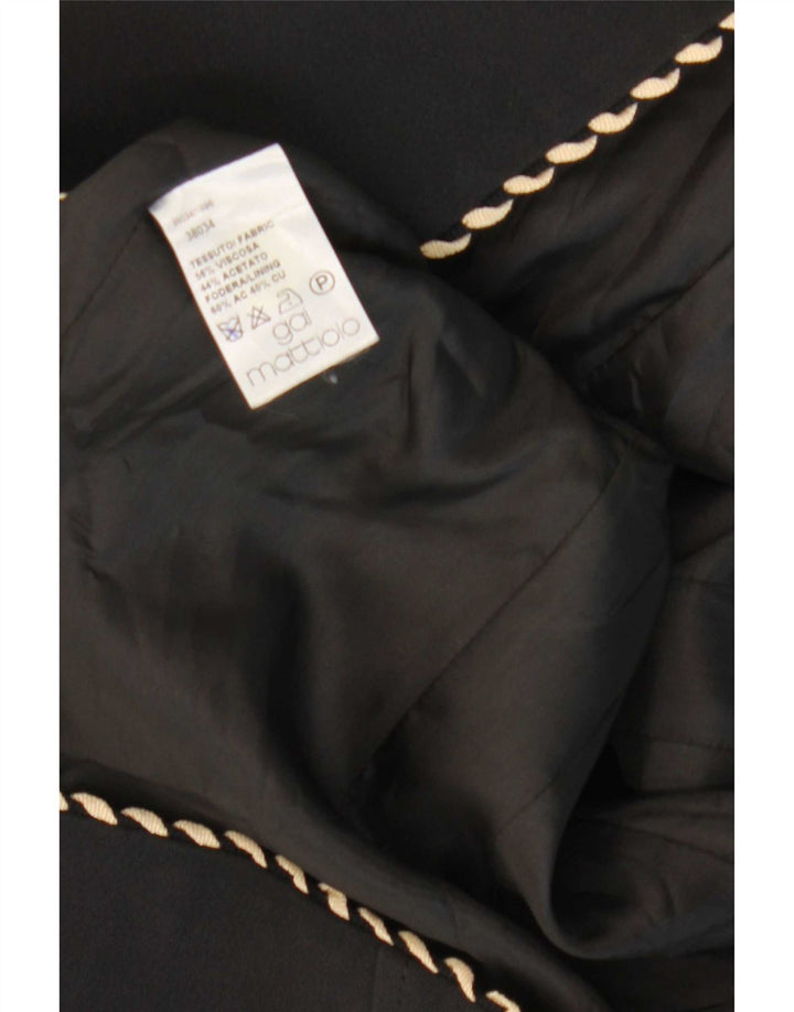 Giacca blazer a 3 bottoni da donna Gai Mattiolo UK 14 viscosa nera media