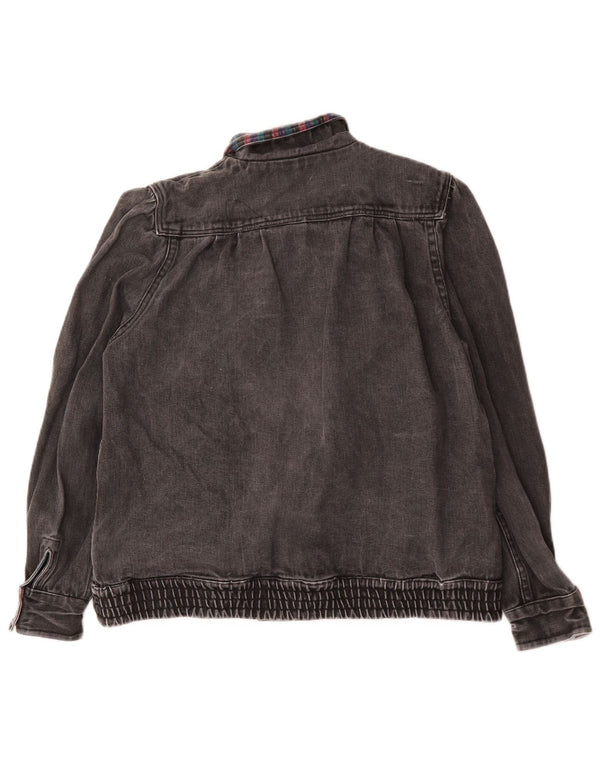 Giacca di jeans vintage da donna UK 14 grigio medio