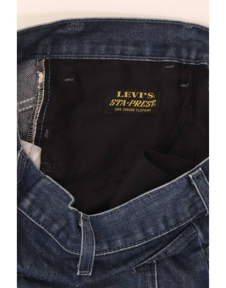 Jeans dritti invecchiati da uomo Levi's W33 L34 cotone blu