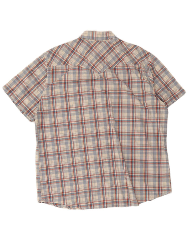 Camicia a maniche corte da uomo Levi's 2XL in cotone a quadri blu