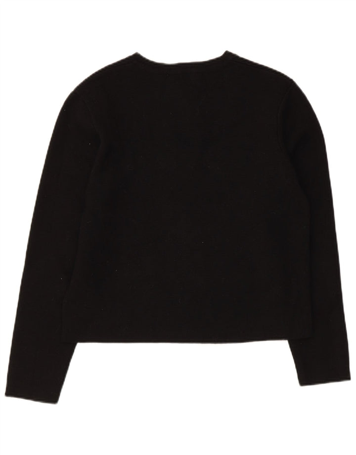 Maglione cardigan corto da donna Zara UK 12 viscosa nera media