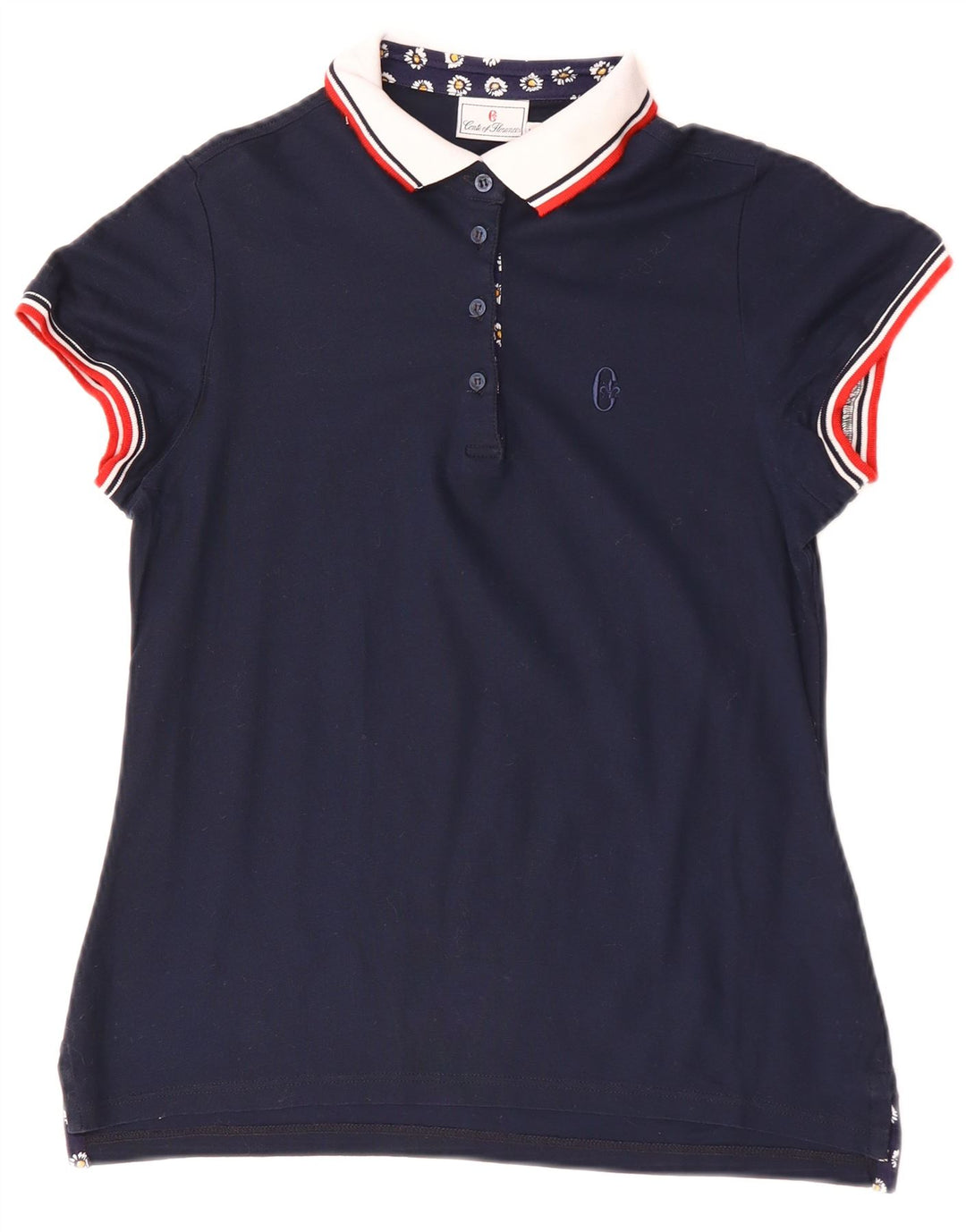 Polo da donna Conte of Florence UK 12 cotone blu navy medio