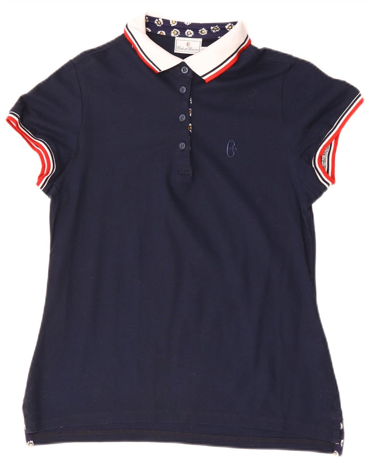 Polo da donna Conte of Florence UK 12 cotone blu navy medio