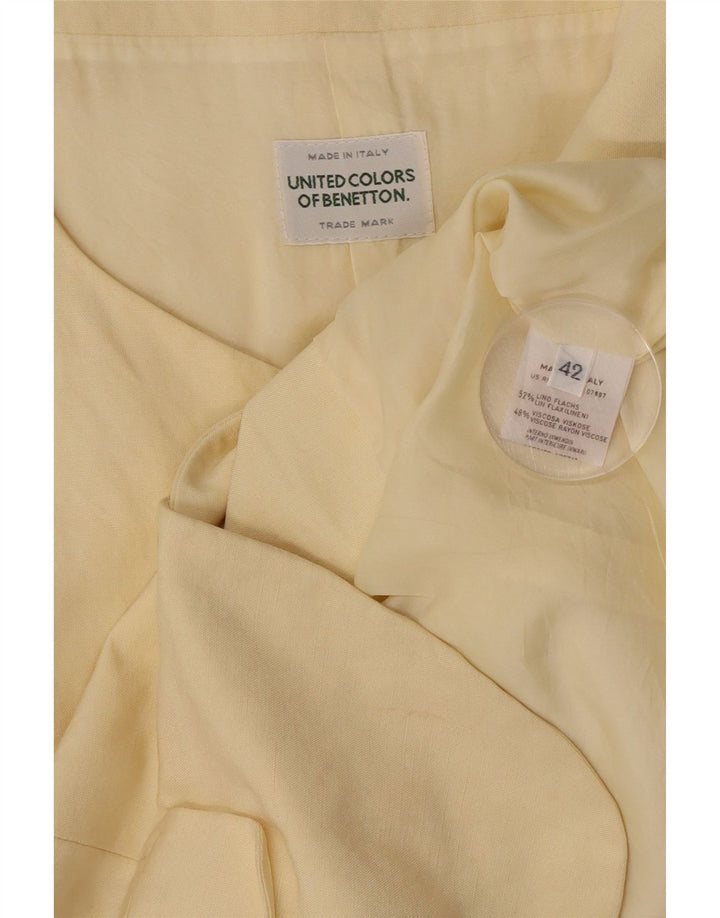 Giacca Blazer a maniche corte da donna a 4 bottoni Benetton IT 42 Beige medio