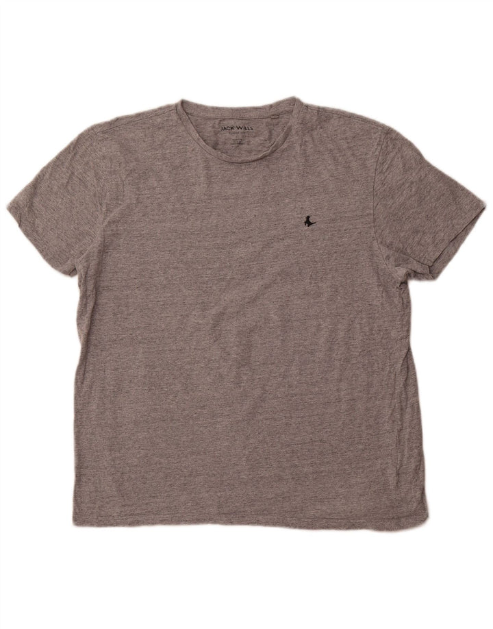 JACK WILLS T-shirt da uomo dalla vestibilità classica, taglia grande, grigia