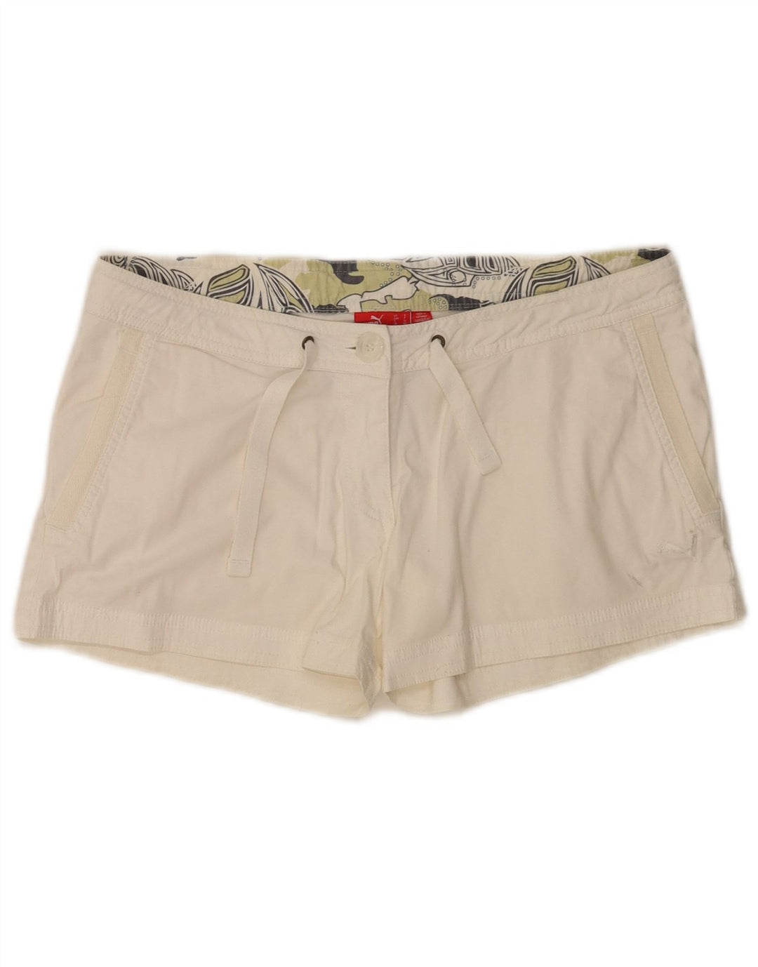 Pantaloncini chino da donna Puma UK 10 piccoli W30 cotone bianco