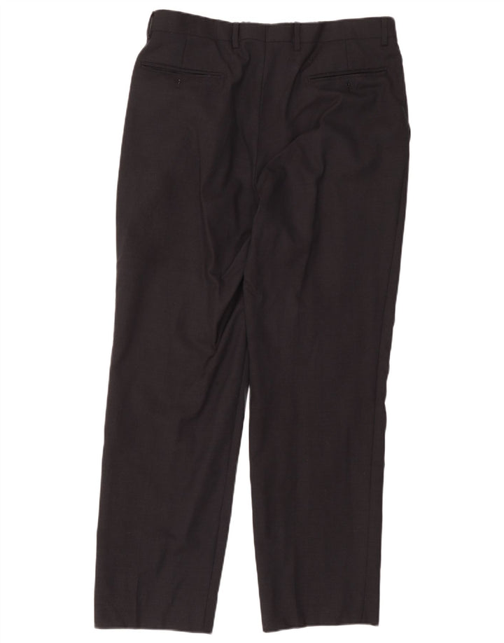 Pantaloni da abito con pegging da uomo Marks & Spencer W34 L31 in lana grigia