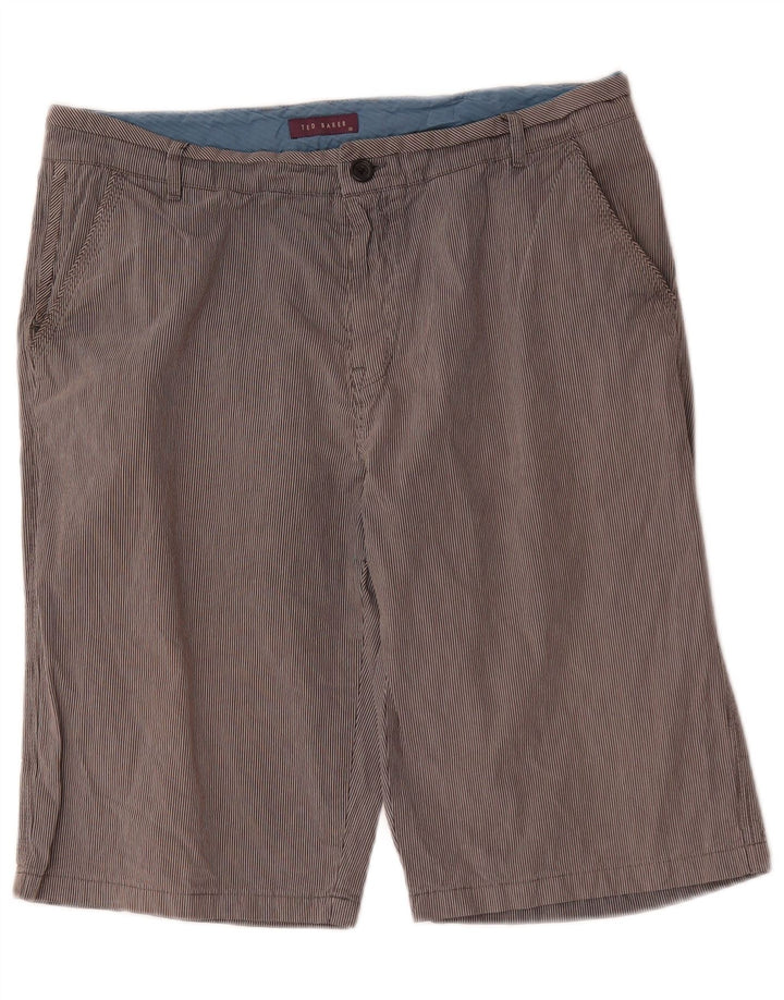 Pantaloncini chino da uomo Ted Baker W36 grande cotone gessato grigio