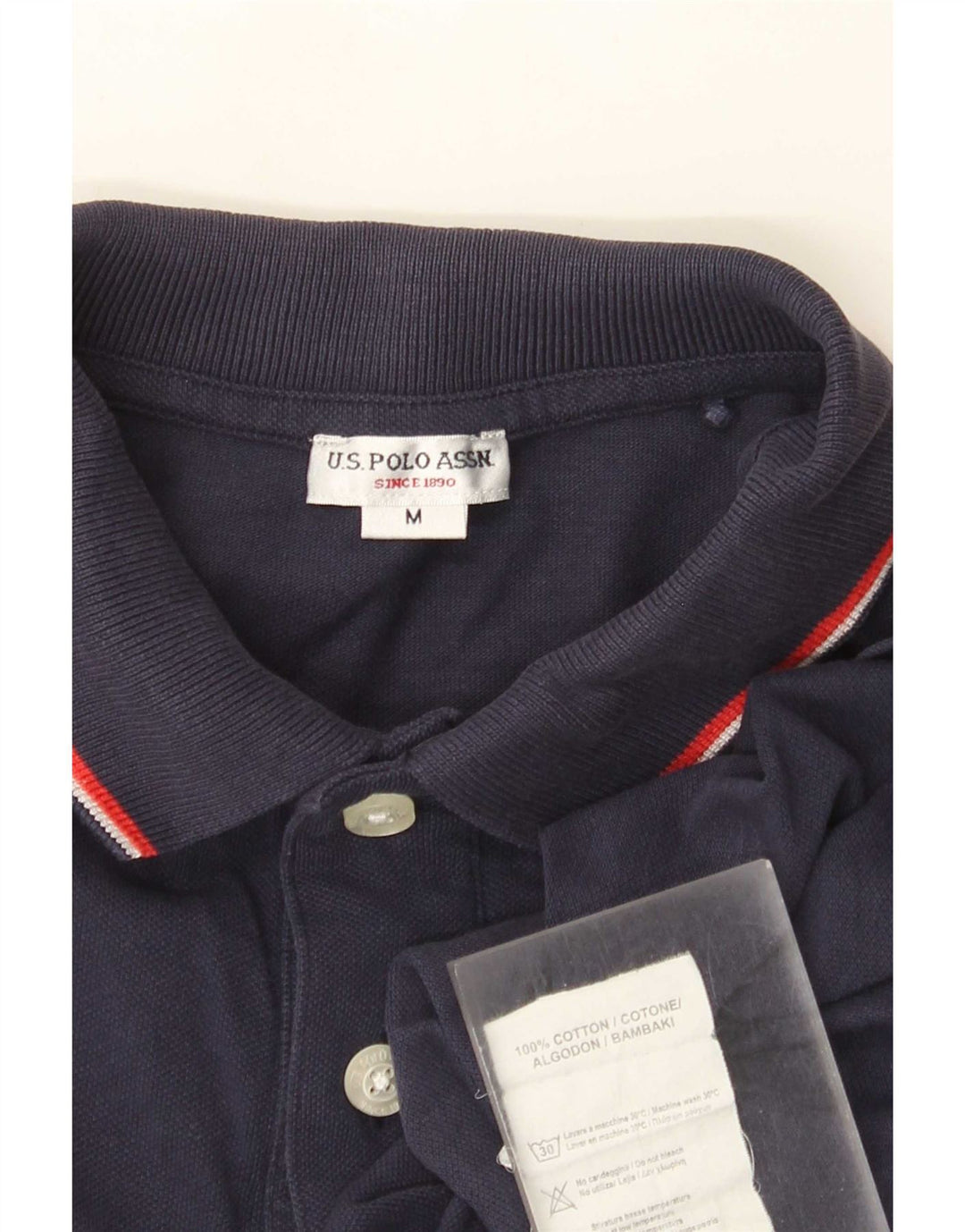 Polo Assn. Camicia da uomo in cotone a righe medie blu navy