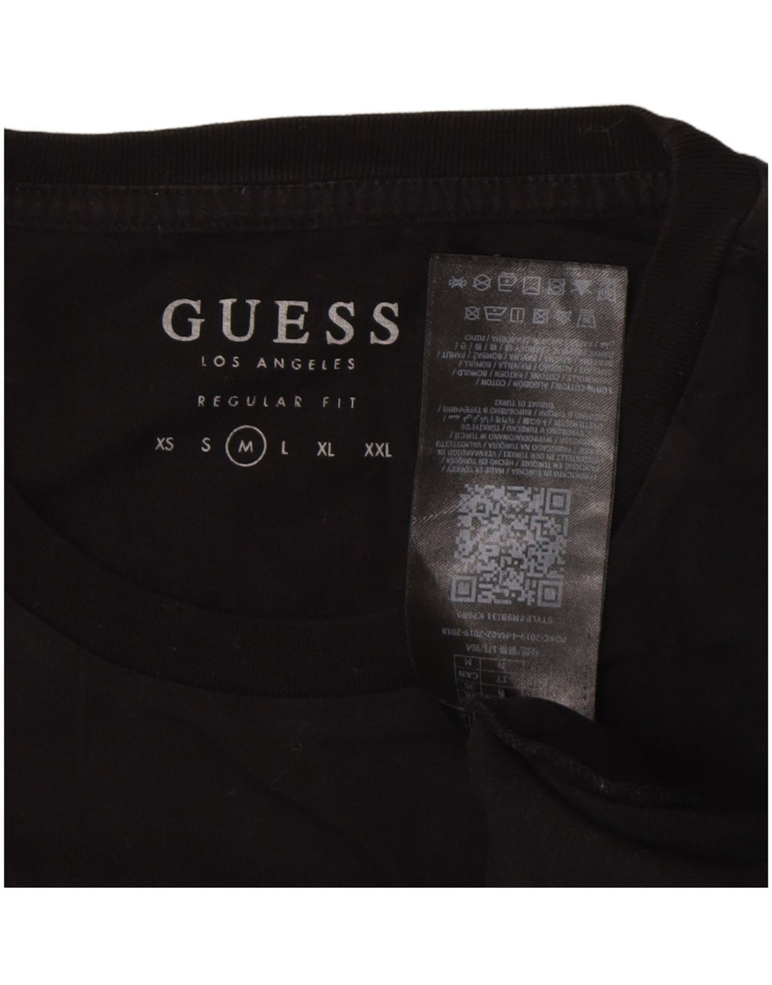 Guess T-shirt grafica da uomo Top in cotone nero medio