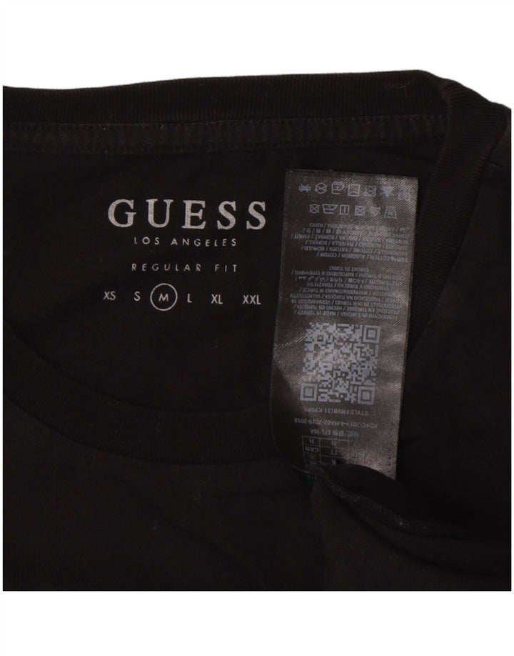 Guess T-shirt grafica da uomo Top in cotone nero medio