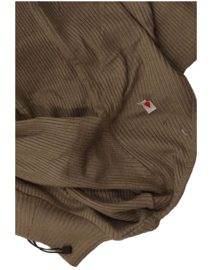 Vestito aderente a maniche lunghe da donna Zara UK 10 piccolo poliestere kaki