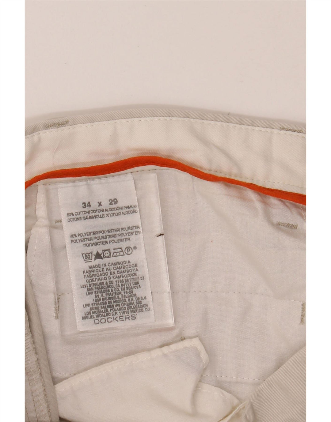 DOCKERS Mens Pegged Chino Trousers W34 L29 Beige Cotton Vintage Dockers and Second-Hand Dockers from Messina Hembry 