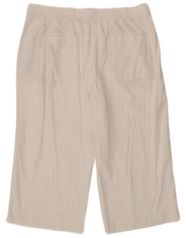 Pantaloni capri dritti da donna Marks & Spencer UK 20 2XL W40 L21 Bianco