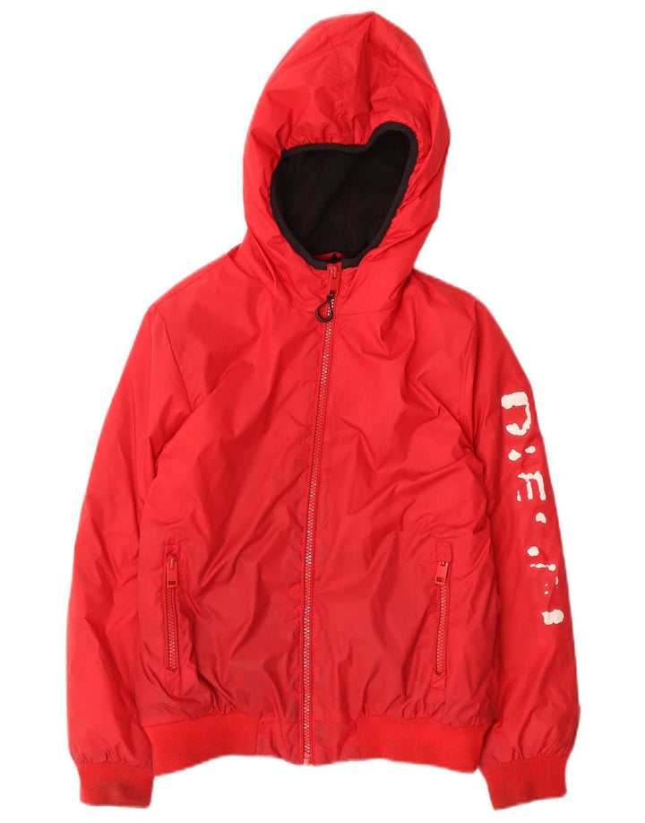 Bomber con cappuccio grafico da ragazzo Diesel 9-10 anni in nylon rosso