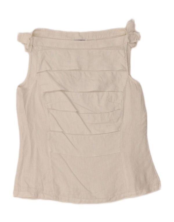 NARACAMICIE Camicetta senza maniche da donna UK 8 Small Bianca