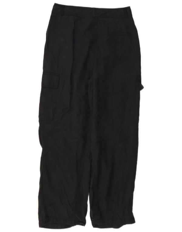 Pantaloni cargo larghi da donna Zara UK 8 piccoli W27 L26 blu navy modal