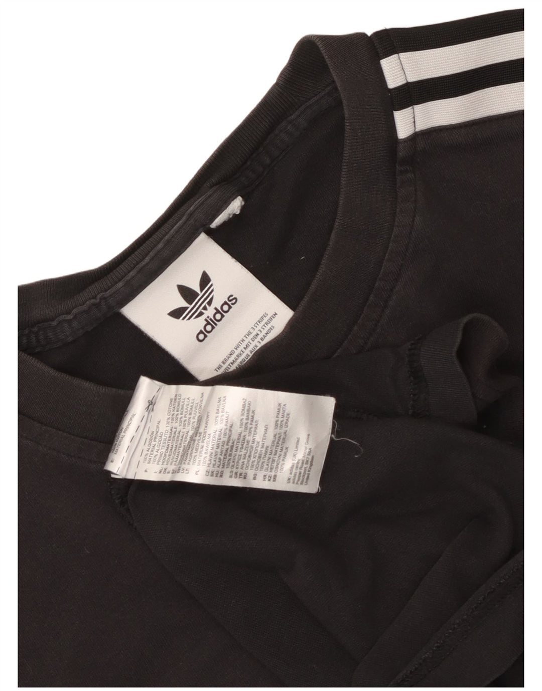 T-shirt Adidas da uomo Top media in cotone nero