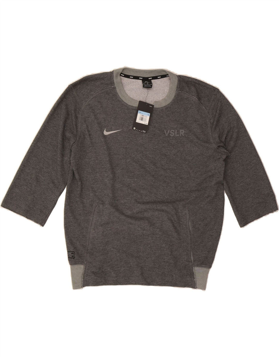 NIKE Mens Dri Fit 3/4 Sleeve Sweatshirt Jumper Medium Grey Polyester Vintage Nike and Second-Hand Nike from Messina Hembry 