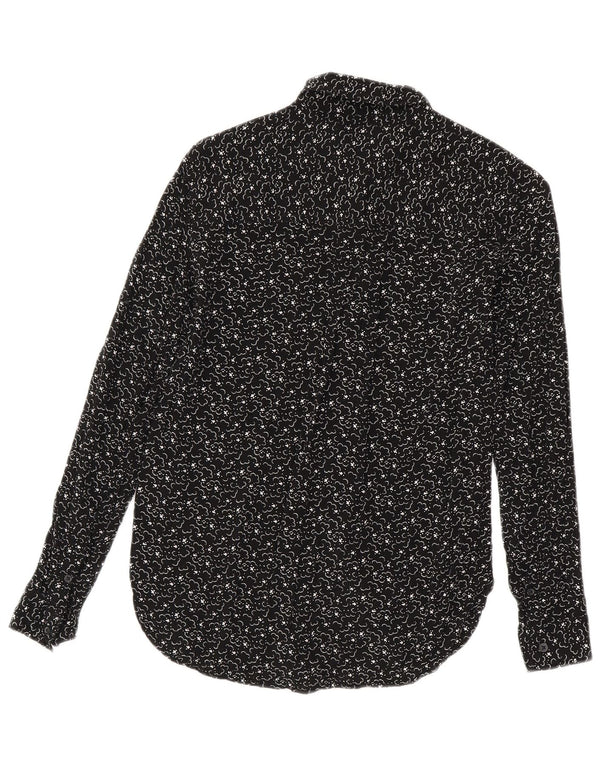 Camicia a maniche lunghe da donna Jack Wills Boyfriend Fit UK 6 XS Nera geometrica