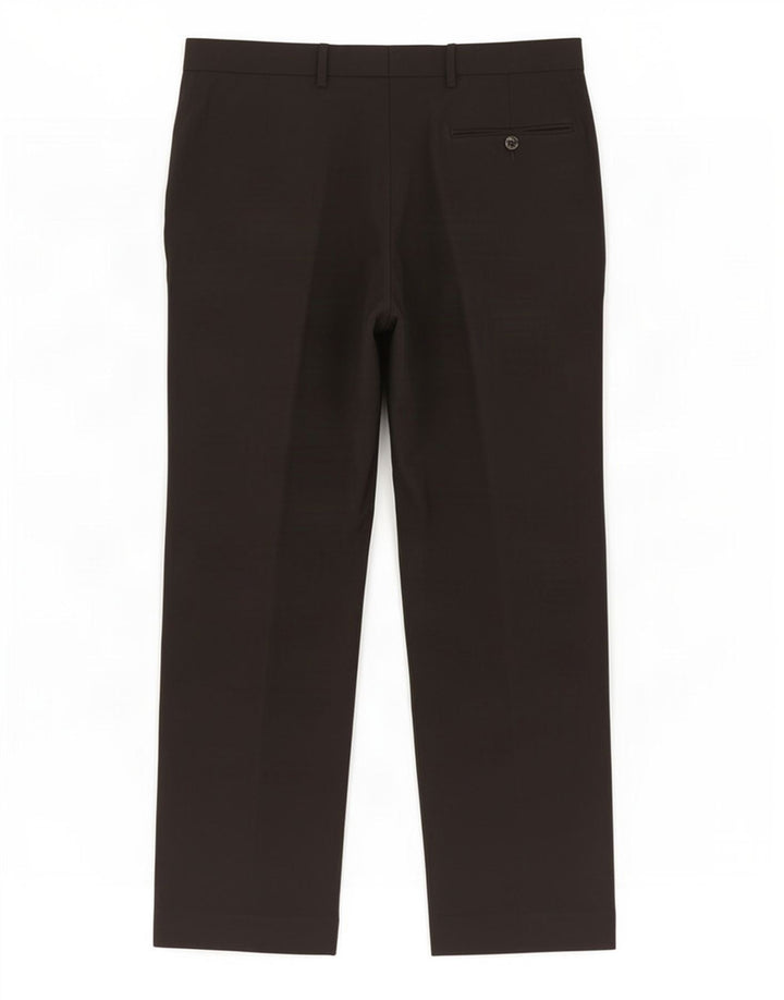 Pantaloni da abito regolari dritti da uomo Marks & Spencer W36 L31 poliestere nero