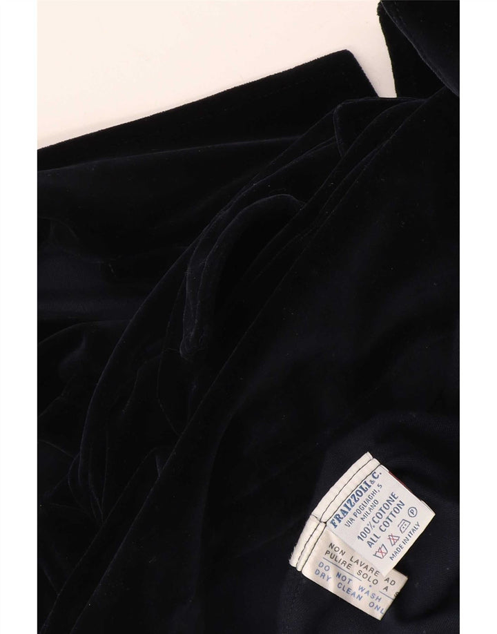 Giacca blazer doppiopetto in velluto da uomo Fraizzoli UK 38 medio blu navy