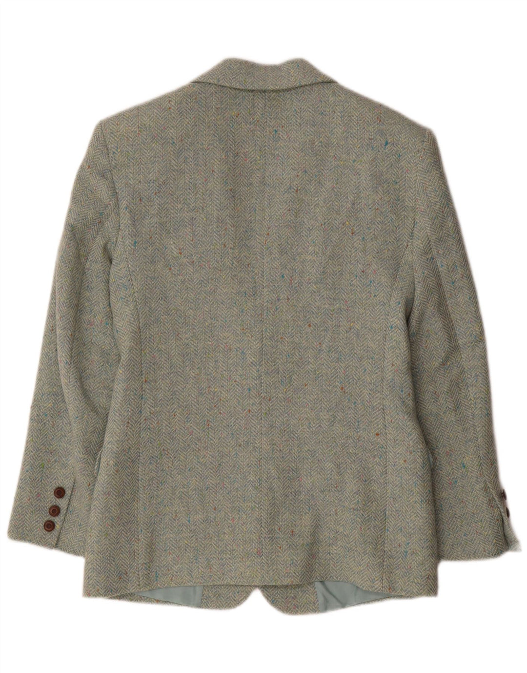 Giacca blazer vintage da donna a 2 bottoni IT 42 Lana a spina di pesce verde medio