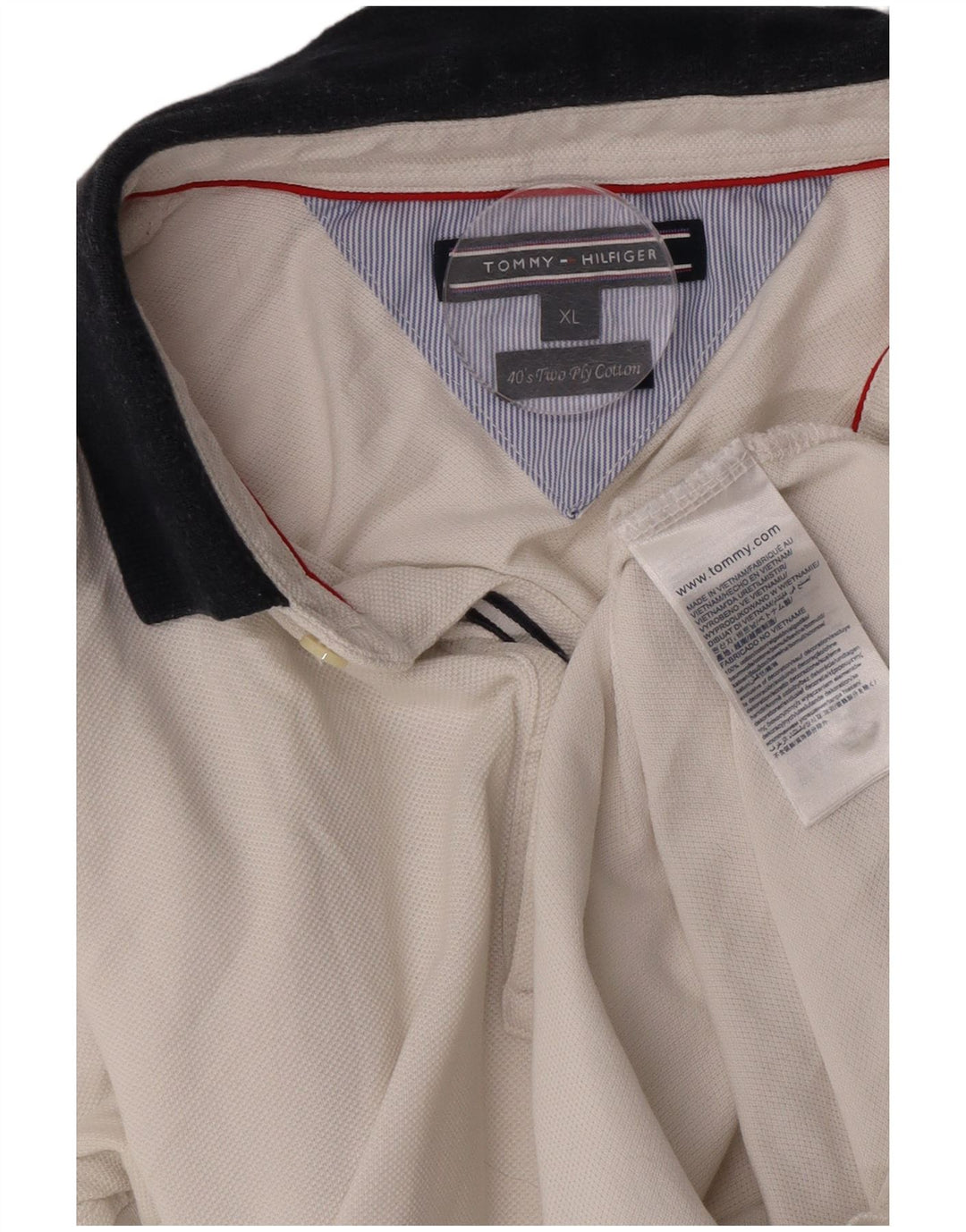 Polo da uomo Tommy Hilfiger XL in cotone bianco