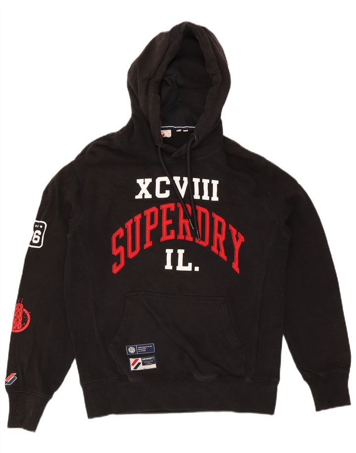 Felpa con cappuccio grafica da uomo Superdry Small nera