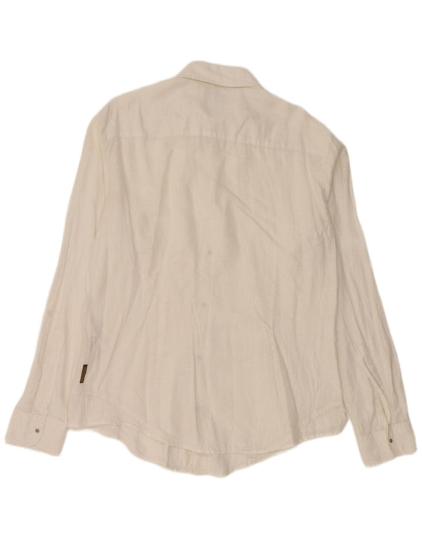 ARMANI JEANS Mens Shirt XL White Linen