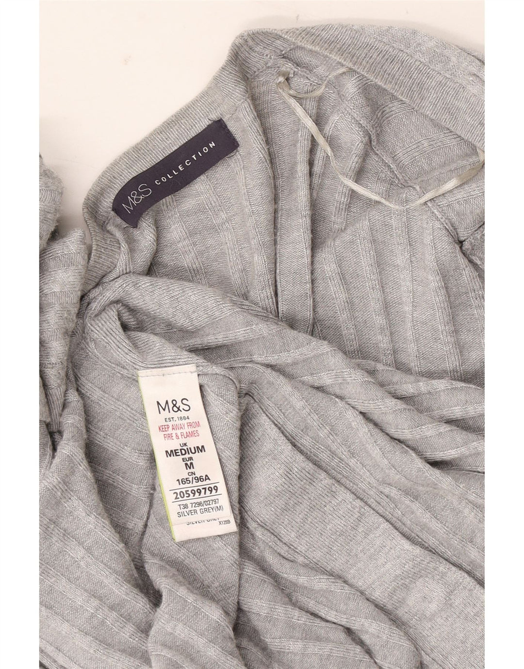 Maglione cardigan lungo da donna Marks & Spencer UK 14 Grigio medio