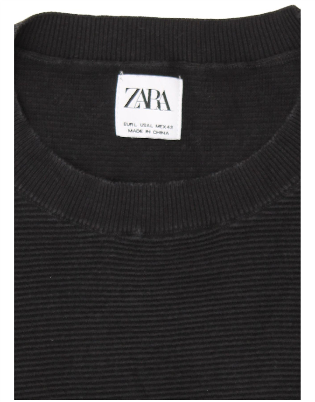 Maglione maglione girocollo da uomo Zara grande nero