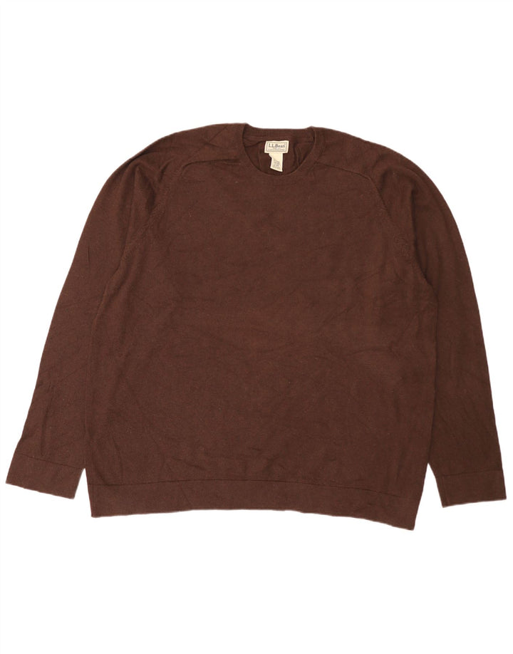 Maglione maglione girocollo da uomo L.L.Bean 2XL cotone marrone