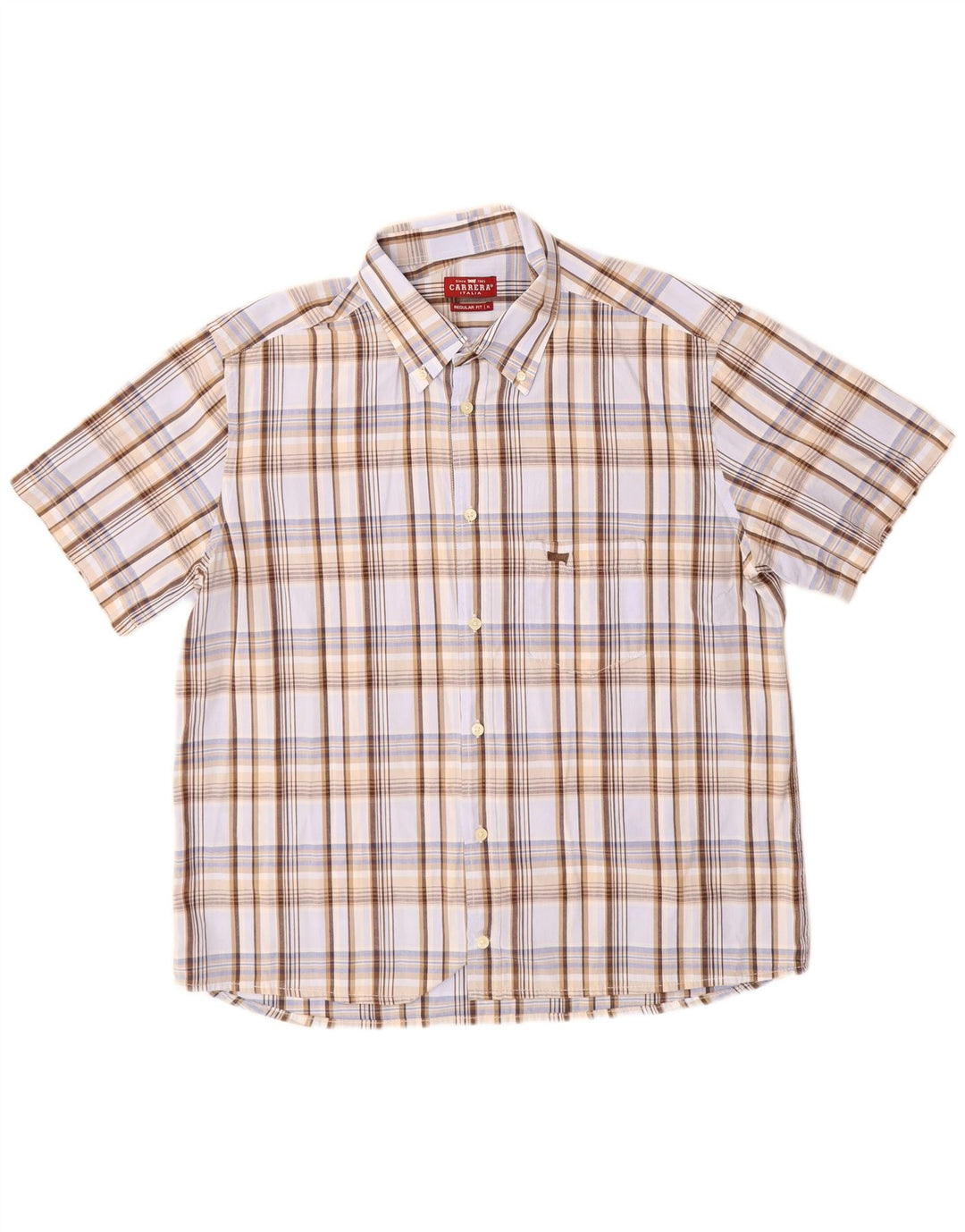 Camicia Carrera da uomo a maniche corte vestibilità regolare XL a quadri multicolore
