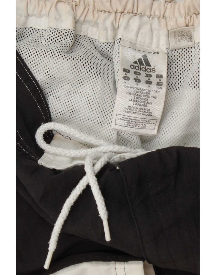 Pantaloncini da bagno grafici da uomo Adidas, poliestere color block medio nero