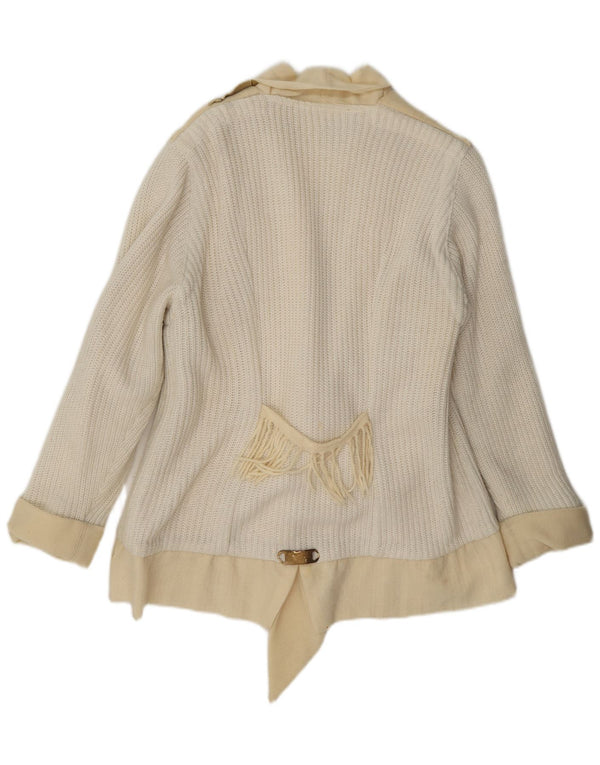 Giacca blazer in maglia da sci da donna Outrage UK 14 Medium Off White Colourblock