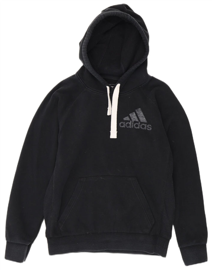 Felpa con cappuccio grafica da uomo Adidas, cotone medio nero