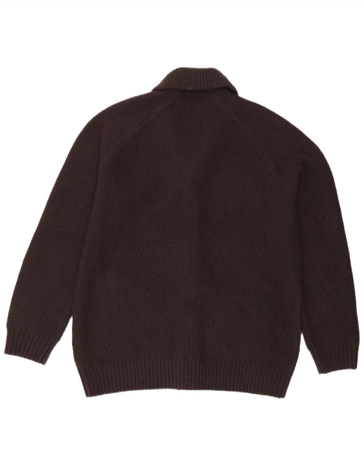 Maglione cardigan da uomo Marks & Spencer grande acrilico marrone