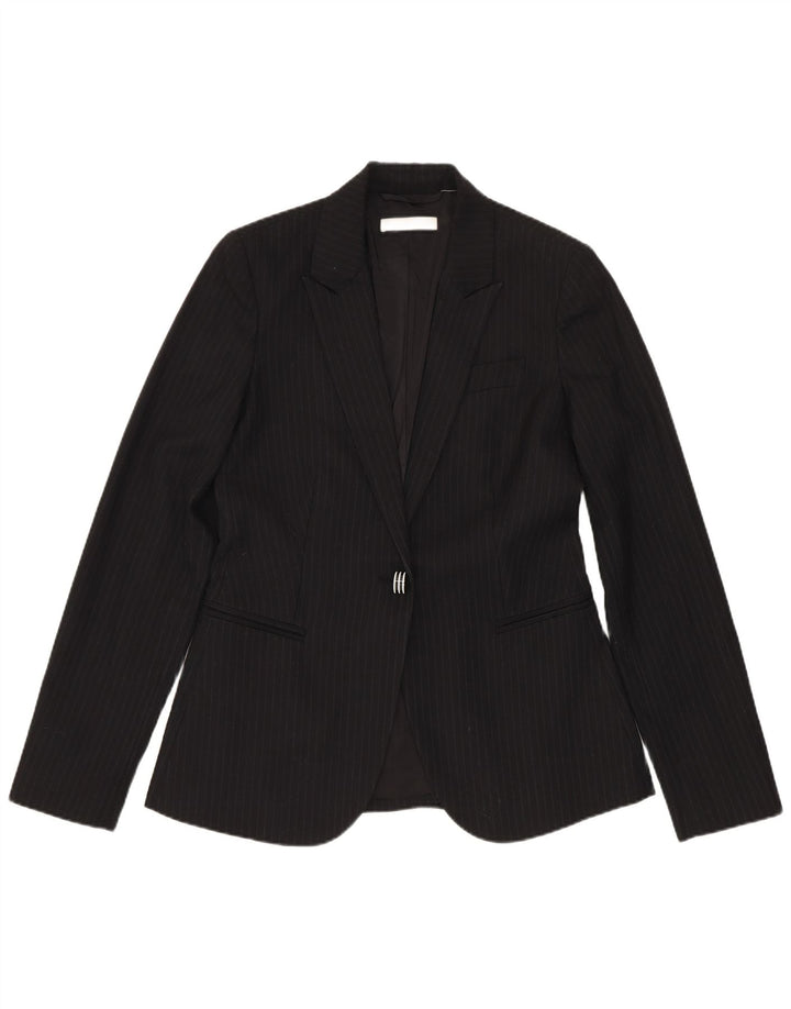 Stefanel Abito da Donna 1 Bottone 2 Pezzi IT 40 Piccolo W28 L28 Gessato Nero
