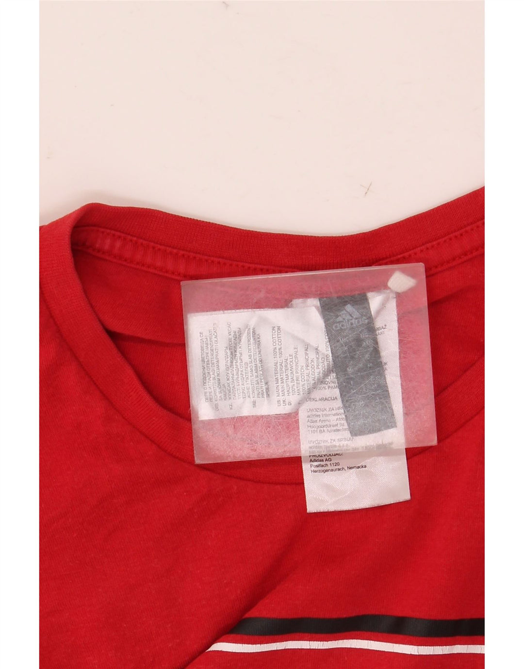 T-shirt grafica da uomo Adidas Top in cotone rosso medio