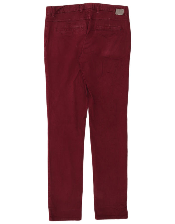 Pantaloni chino slim da uomo Zara EU 42 Large W32 L33 Borgogna