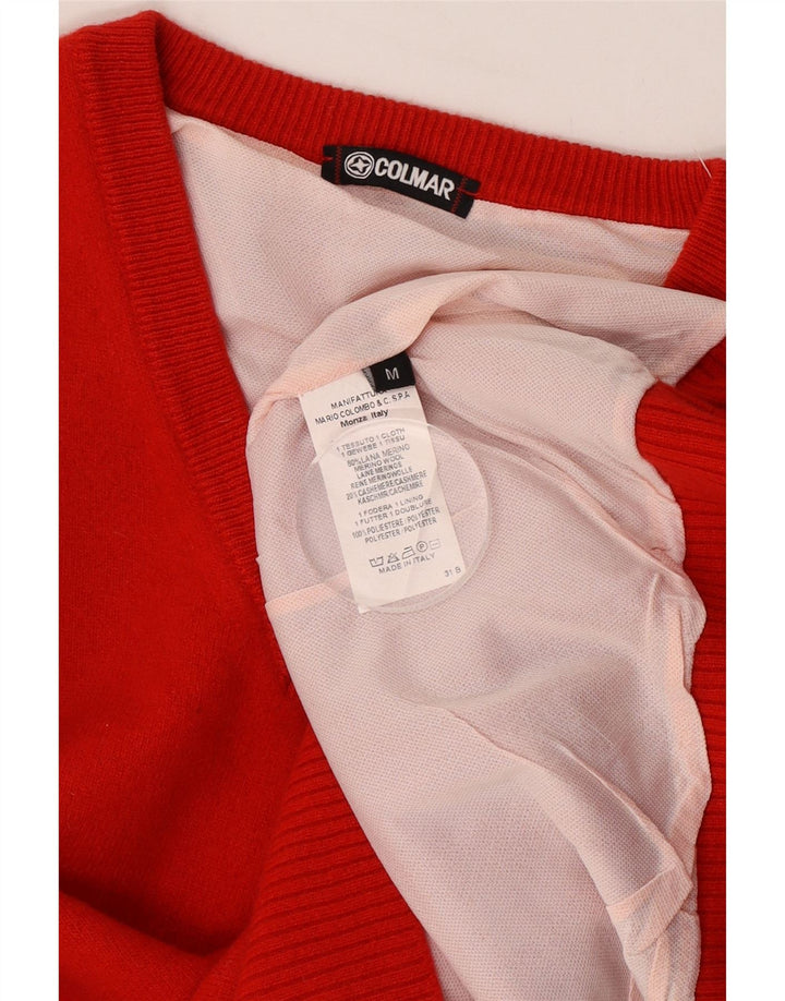Maglione da uomo con scollo a V Colmar rosso medio in lana merino