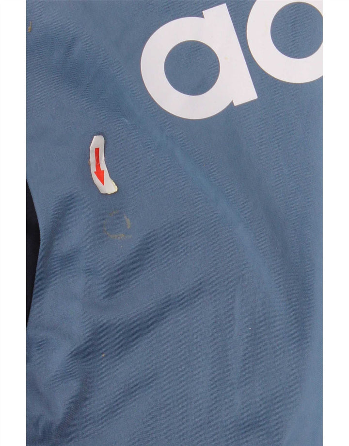 Adidas Giacca da uomo con grafica grafica, giacca grande, in poliestere color block blu