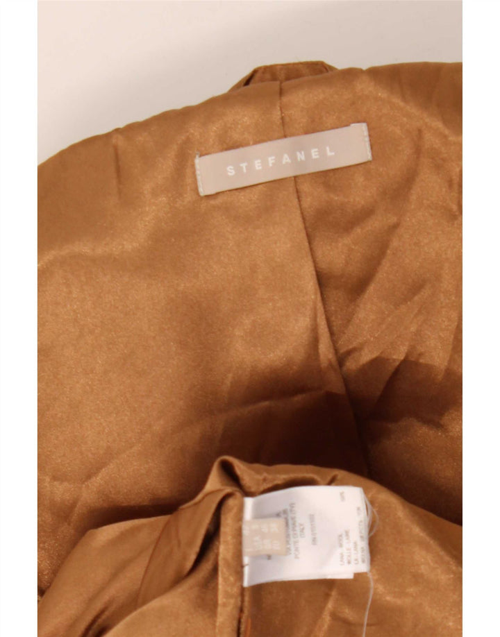 Giacca blazer doppiopetto da donna Stefanel UK 10 piccola lana a quadri marrone