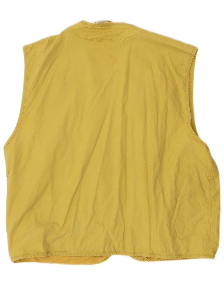 JAMES DILLON Mens Utility Gilet UK 40 Large Yellow Cotton